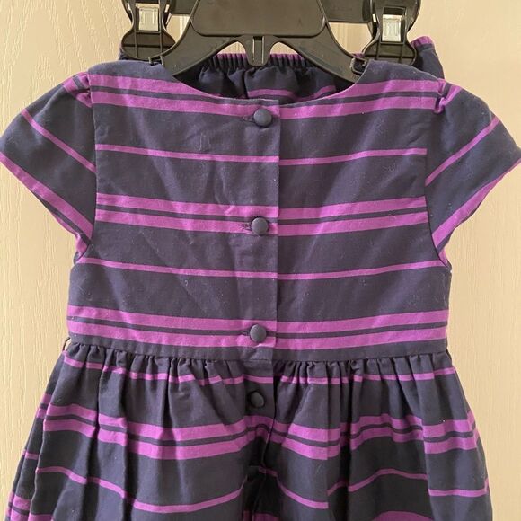 Ralph Lauren Striped Fit n Flare Dress Navy Blue and Purple Girls Size 24 Months - Picture 8 of 12